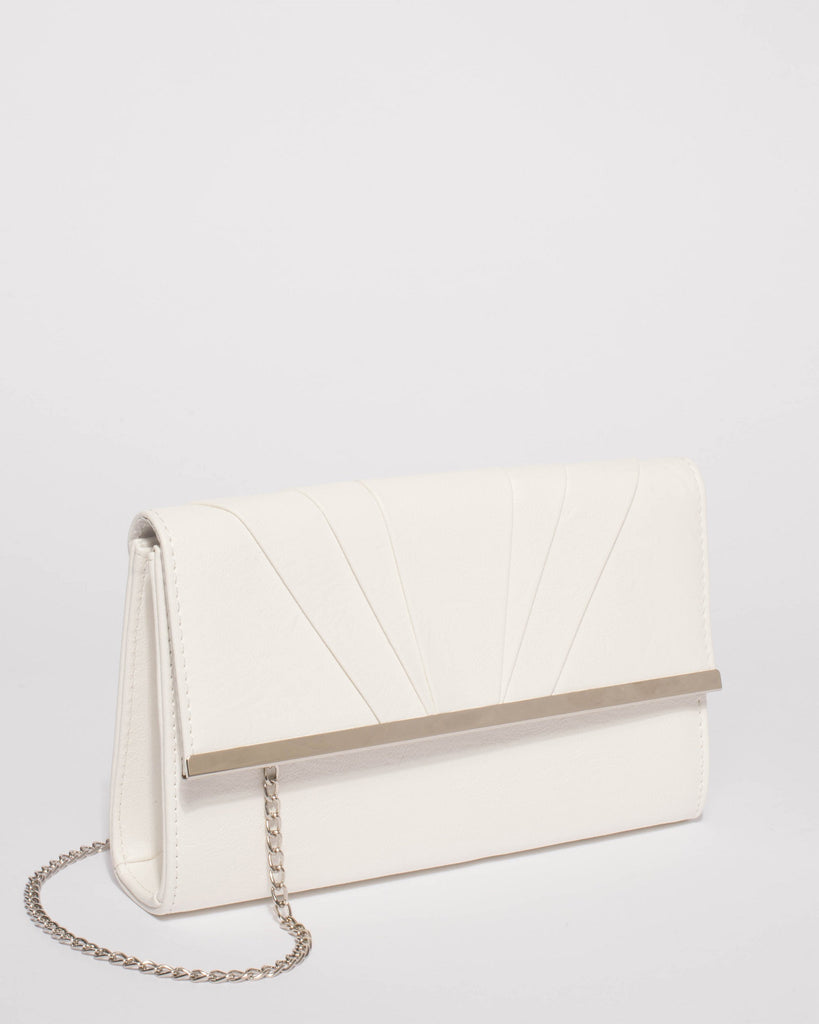 White Harriet Evening Clutch Bag