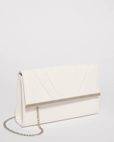 White Harriet Evening Clutch Bag