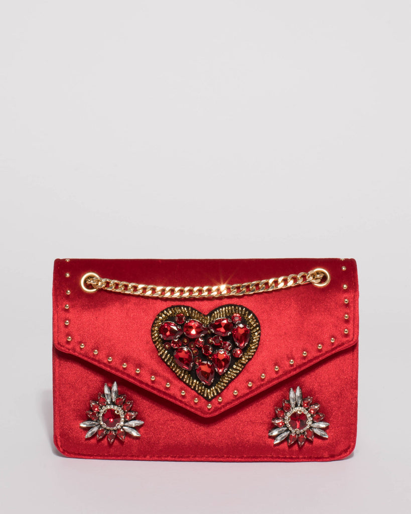 Red Tanya Heart Crossbody Bag