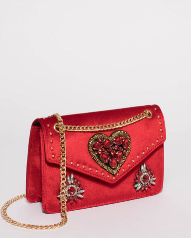 Red Tanya Heart Crossbody Bag