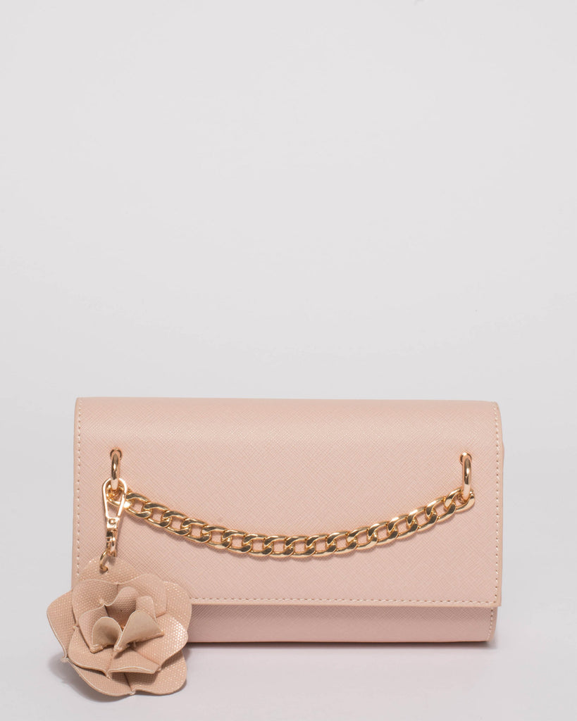 Pink Rebecca Flower Clutch Bag