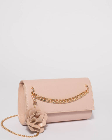 Pink Rebecca Flower Clutch Bag