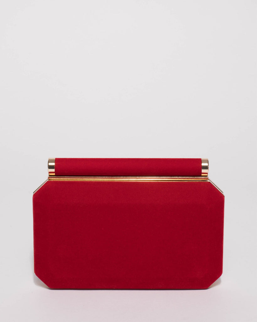 Red Alyssa Hardcase Clutch Bag