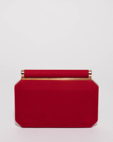 Red Alyssa Hardcase Clutch Bag