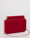 Red Alyssa Hardcase Clutch Bag