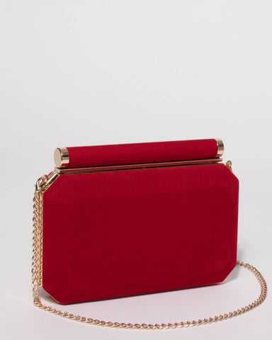 Red Alyssa Hardcase Clutch Bag