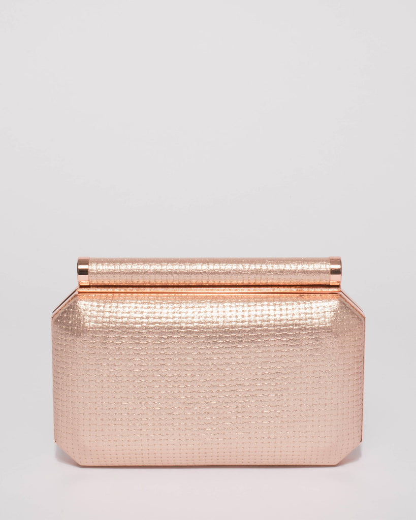 Rose Gold Alyssa Hardcase Clutch Bag