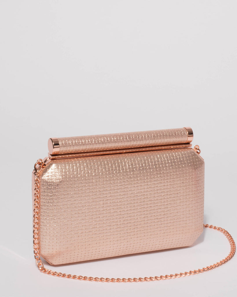 Rose Gold Alyssa Hardcase Clutch Bag