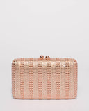 Rose Gold Em Embellished Clutch Bag