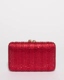 Red Em Embellished Clutch Bag