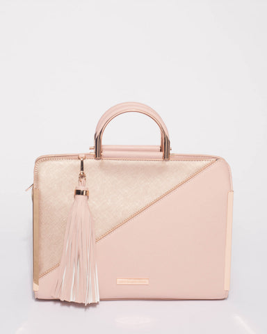 Pink Maria Panel Tote Bag