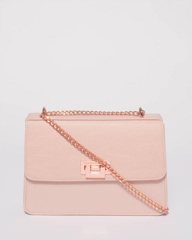 Pink Ally Lock Crossbody Bag