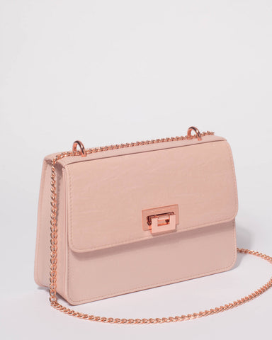 Pink Ally Lock Crossbody Bag