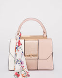 Pink Panel Renee Lock Scarf Tote Bag