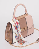 Pink Panel Renee Lock Scarf Tote Bag