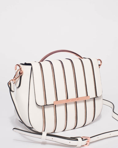 White Rose Gold Panel Addie Crossbody Bag