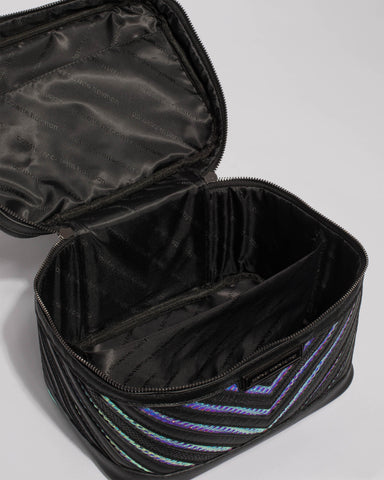 Black Hologram Textured Limited Edition Cosmetic Case