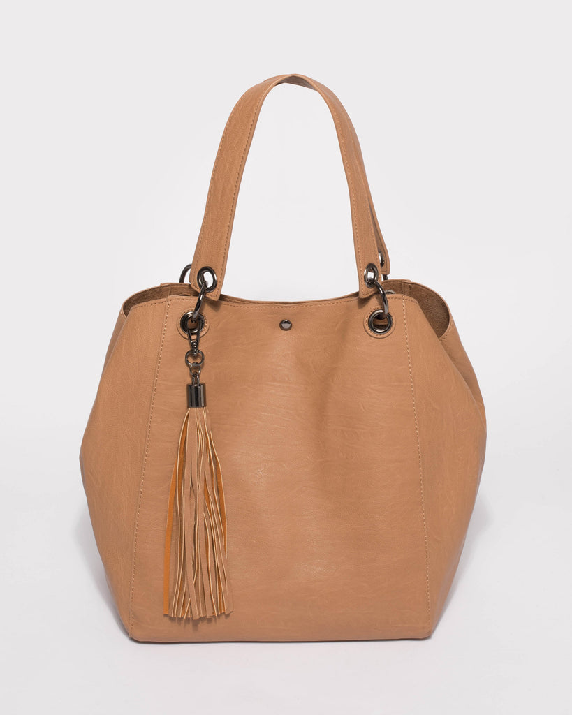 Caramel Sahara Slouch Tote Bag