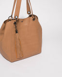Caramel Sahara Slouch Tote Bag