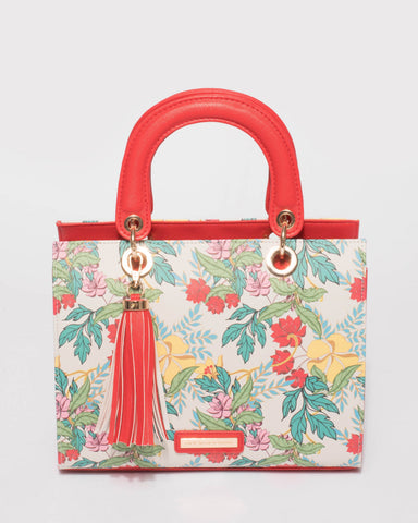 Red Ella Tassel Tote Bag