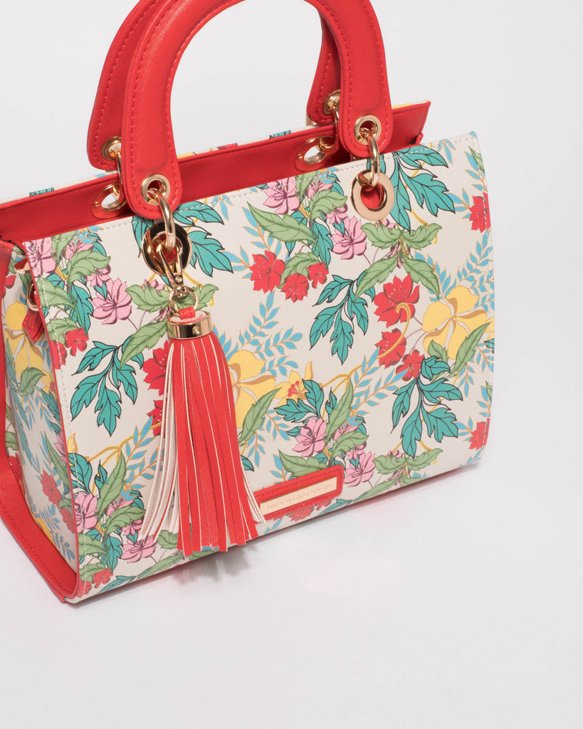 Red Ella Tassel Tote Bag
