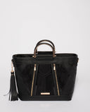 Black Tanya Handle Luxe Tote Bag