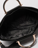 Black Tanya Handle Luxe Tote Bag