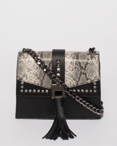 Black Snake Ciara Stud Crossbody Bag