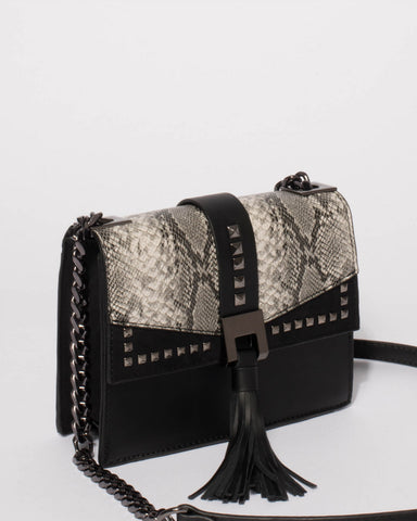 Black Snake Ciara Stud Crossbody Bag