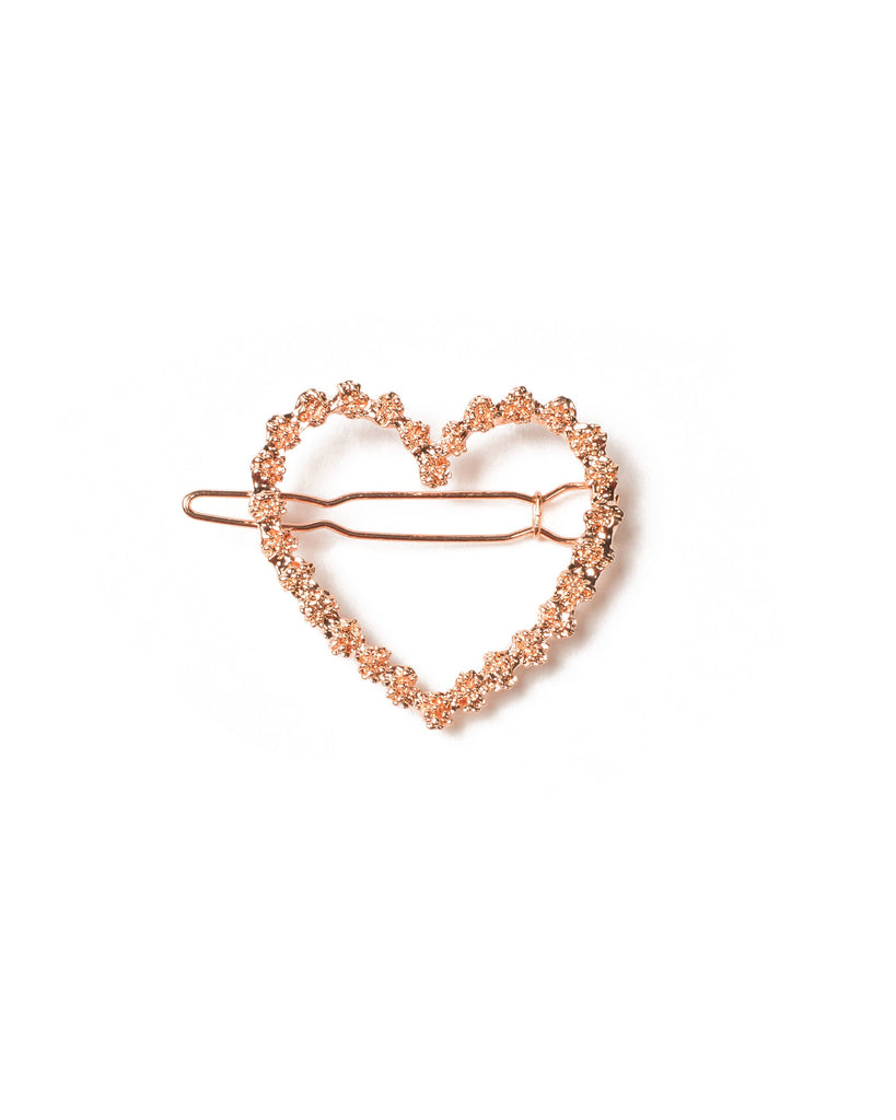 Rose Gold Heart Hair Clip