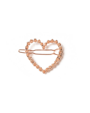 Rose Gold Heart Hair Clip