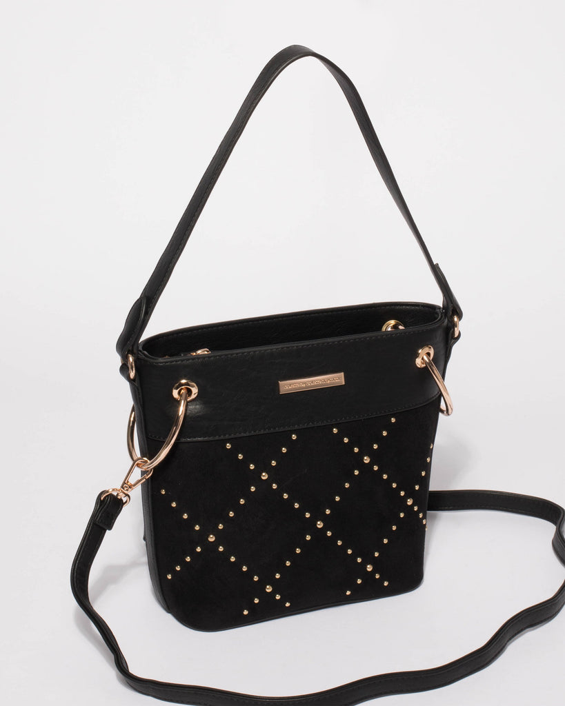 Black Remy Scarf Bucket Tote Bag