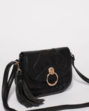 Black Amelia Panel Saddle Bag