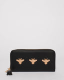 Black Riley Bug Zip Wallet