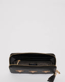 Black Riley Bug Zip Wallet
