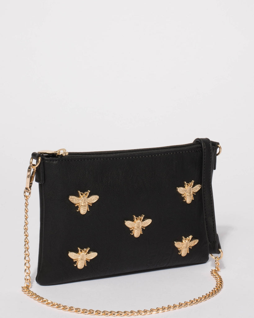 Black Bug Peta Chain Crossbody Bag