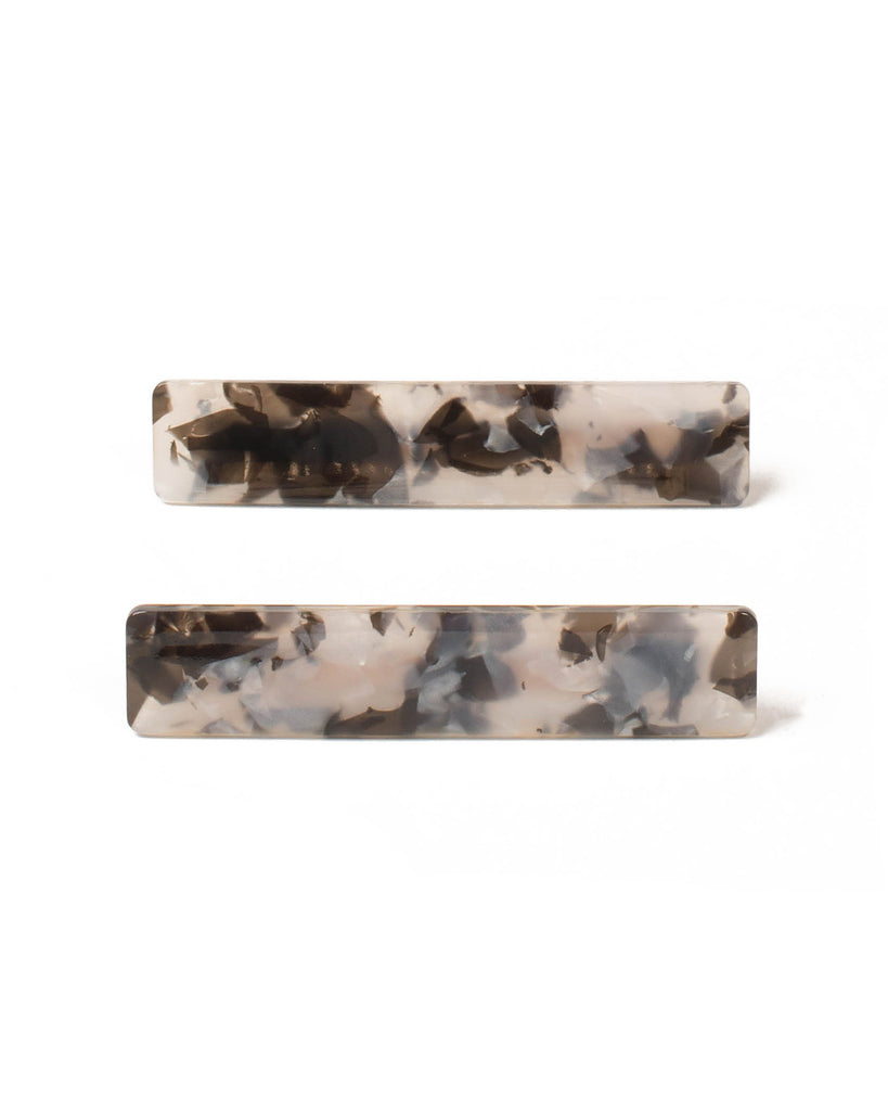 Grey Rectangle Hair Clip Pack