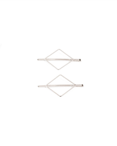 Silver Rhombus Hair Clips