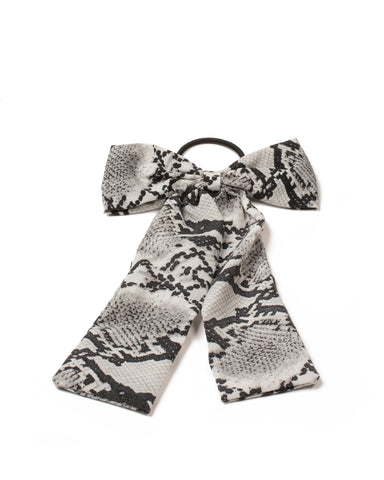Grey Snake Hair Bow Tie