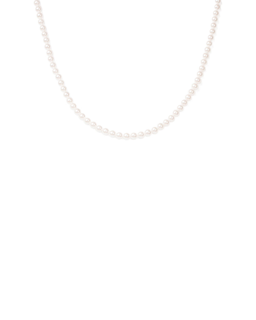 Ivory Gold Tone Simple Pearl Beaded Necklace
