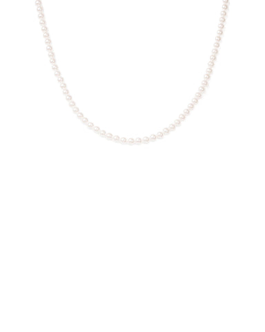 Ivory Gold Tone Simple Pearl Beaded Necklace