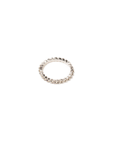 Crystal Silver Tone Round Stone Pave Band Ring - Large