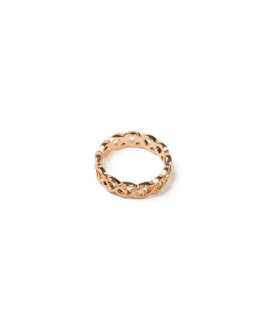 Gold Tone Fine Metal Woven Band Ring - Large