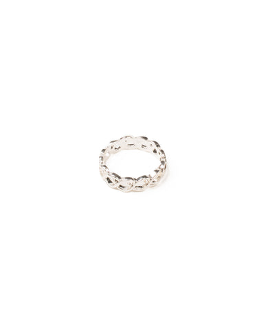 Silver Tone Fine Metal Woven Band Ring - Large
