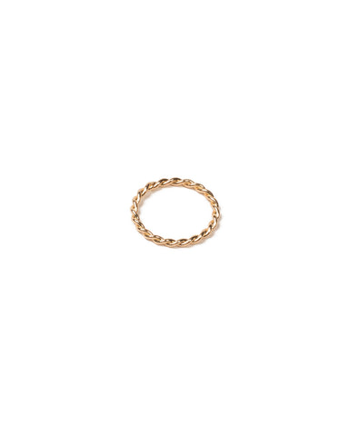 Gold Tone Metal Twist Fine Band Ring - Medium