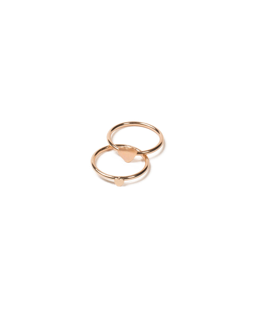 Gold Tone Heart Fine Ring Pack - Large