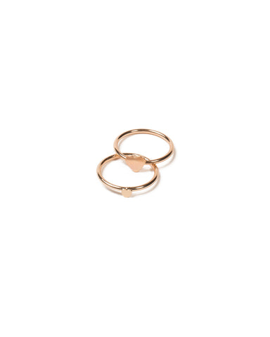 Gold Tone Heart Fine Ring Pack - Small