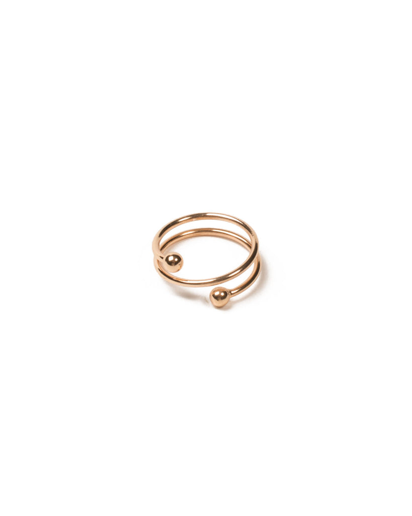 Gold Tone Ball End Wrap Ring - Large