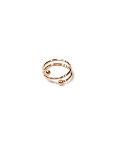 Gold Tone Ball End Wrap Ring - Large