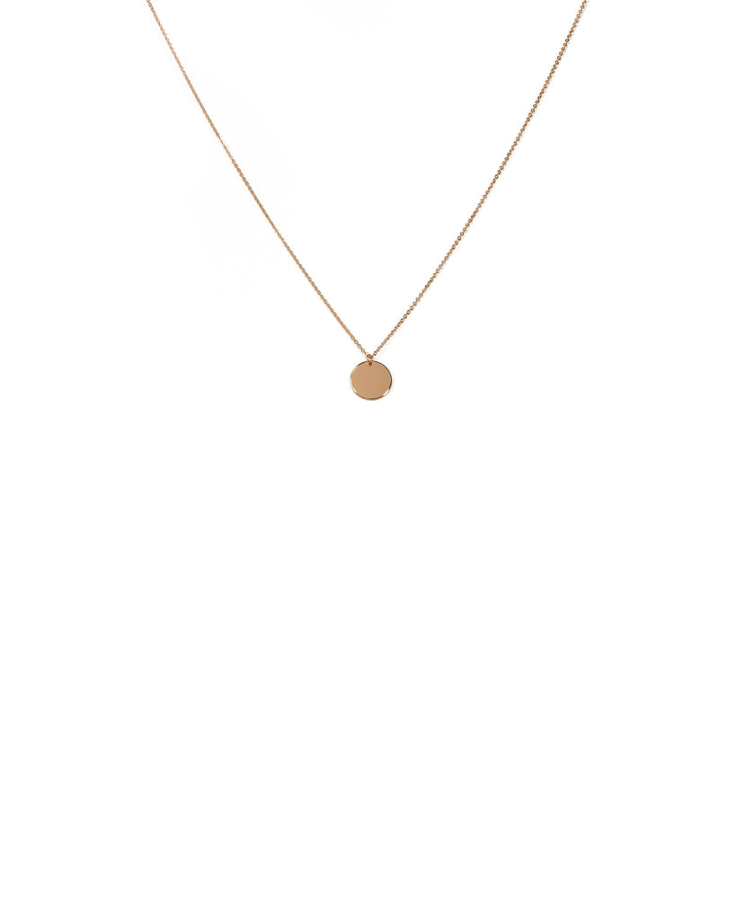 Gold Tone Disc Pendant Fine Necklace